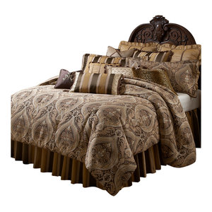 Aico Michael Amini Pontevedra 13 Piece King Comforter Set Olive