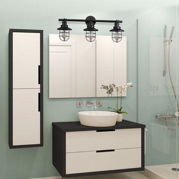 Beaufort 3-Light Wall Sconce, Dark Bronze, Removable Cage Shade