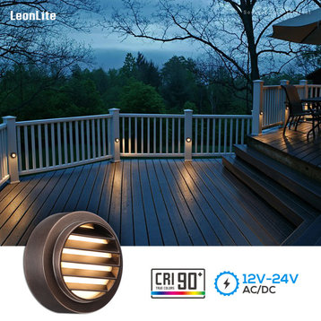 12-Pack Low Voltage LED Deck Light, Landscape Step Stair Railing Lights