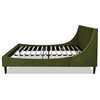 Aspen Vertical Tufted Headboard Platform Bed Set, Olive Green, King