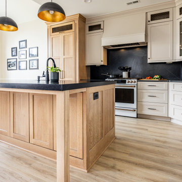 White Oak, Black Accents and Accessible Beige Cabinetry