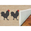 Frontporch Roosters Rug, Neutral, 2'6x4'