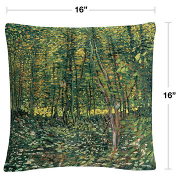 Vincent Van Gogh 'Trees and Undergrowth, 1887' Decorative Throw Pillow