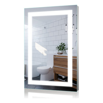 LED Backlit Mirror Vertical/Horizontal Wall-Mounted Mirror Hardwired, 24x36", 1