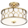 2-Light Semi-Flush Mount, Natural Brass