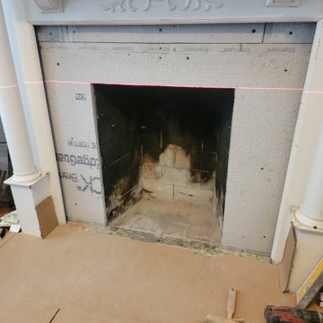 Tile Fireplace Restoration (during)