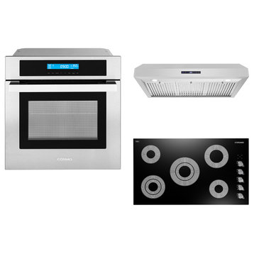 3-Piece 36" Electric Cooktop 36" Under Cabinet Range Hood 24" Electric Wall Oven