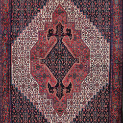 Antique Persian Sanandaj rug 5'2 X 7'1 - Area Rugs