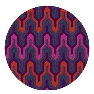 Hand Hooked Brentwood Rug BNT-7703, 3' Round - Contemporary - Area Rugs ...