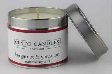 Bergamot & Geranium Scented Candle Tin