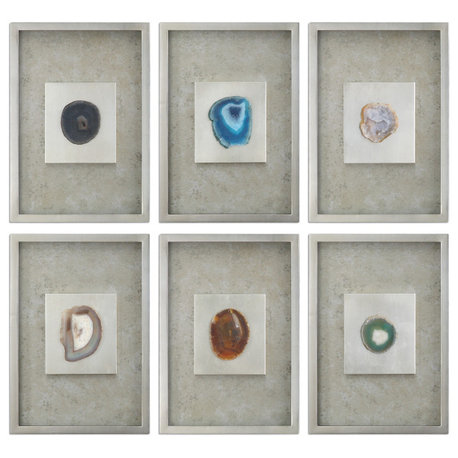 Uttermost 6-Piece Agate Stone Wall Art