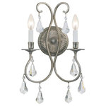 Crystorama - Crystorama 5012-OS-CL-S Ashton EX - Two Light Wall Sconce - Curvaceous clean lines compose a base showcasing sAshton EX Two Light  Olde Silver Clear Sw *UL Approved: YES Energy Star Qualified: n/a ADA Certified: n/a  *Number of Lights: Lamp: 2-*Wattage:60w E12 Candelabra Base bulb(s) *Bulb Included:No *Bulb Type:E12 Candelabra Base *Finish Type:Olde Silver