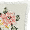 Antionette Quilted  White Throw Pillow