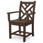 Polywood - Polywood Chippendale Dining Arm Chair, Mahogany - Create an outdoor dining and entertaining space that's as refined as it is relaxed with the 18th century-inspired design of the POLYWOOD Chippendale Dining Arm Chair. Built for comfort, style and durability, this stylish chair is constructed of solid POLYWOOD lumber that comes in a variety of attractive, fade-resistant colors. It's extremely easy to clean and maintain since it resists stains, corrosive substances, salt spray and other environmental stresses. And although it has the look and feel of painted wood furniture, you won't be bothered with the upkeep real wood requires. This eco-friendly chair won't splinter, crack, chip, peel or rot and it never needs to be painted, stained or waterproofed. You'll enjoy years of comfort and compliments on this quality-crafted chair that's made in the USA and backed by a 20-year warranty.