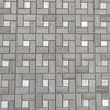 Pinwheel Athens Grey Wood Vein Marble Mosaic Tile Haisa Dark Polished, 1 sheet