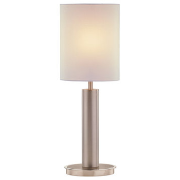 Artiva USA Catriona 27" Modern Slim Oval LED Touch Table Lamp, Satin Nickel
