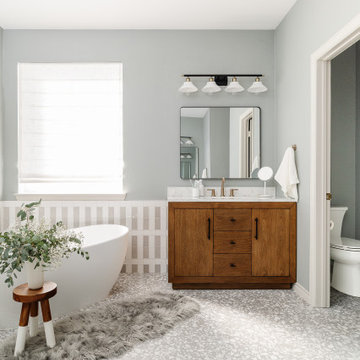 Terrazzo Tides | Transitional Primary Bathroom