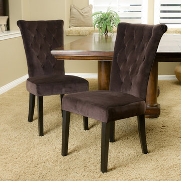 Contemporary Dining Space w/ Dining Chair (Set of 2), Chocolate Brown