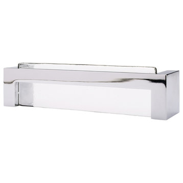 Skyline Glass and Metal Hardware Pull, Polished Chrome, Clear Glass