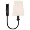 Crystorama PAY-921-BF 1 Light Wall Mount in Black Forged with Silk