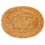 Artifacts Trading Company - Artifacts Rattan Oval Placemat, Honey Brown, Medium - Our handwoven rattan oval placemats offer a great way to both decorate and protect your table.