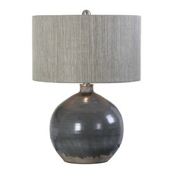 Crackled Charcoal Lamp - Table Lamps