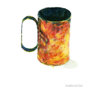 Fantastic kitchen art prints featuring antique copper pots