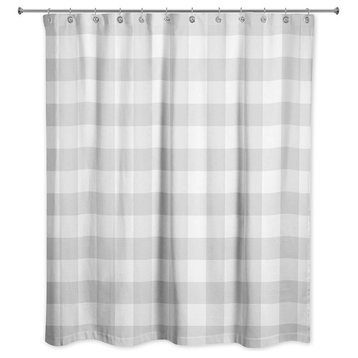Light Grey Buffalo Check  71x74 Shower Curtain
