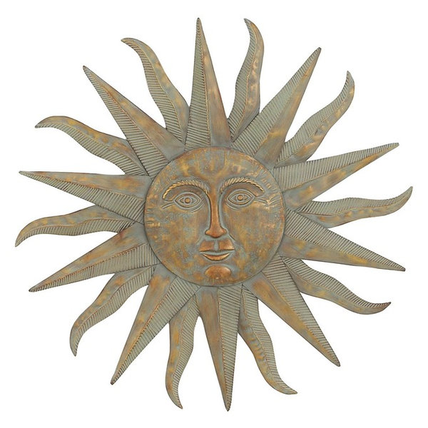 Eclectic Iron Sun Face Wall Decor