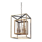 Troy Lighting Morgan Gold Silver Leaf Ceiling Mount Pendant Light w/ 4 Light 60W