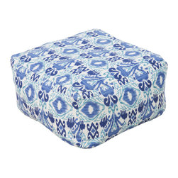 Blue Southwest Pouf - Floor Pillows And Poufs