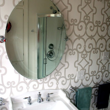 Amazing Remodel of a Retro Pink bathroom on the East Side Of Providence