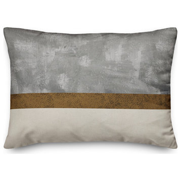 Gray and Linen Stripe 14x20 Spun Poly Pillow