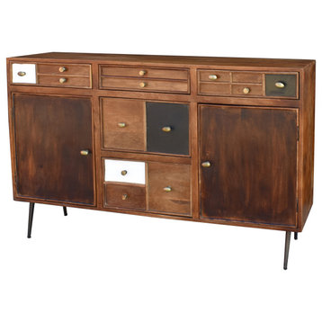Inca Mango Wood Sideboard With 5 Drawers and 2 Doors