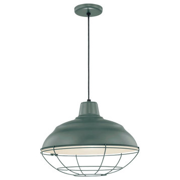 R Series Collection 17" Corded RLM Pendant (Wire Guard Sold Separately), Satin G