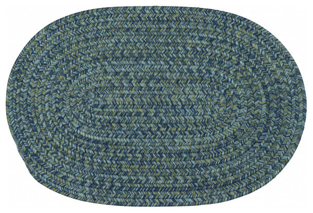 Colonial Mills Rug Carrington Tweed Deep Blue Oval, 15x20 - Beach Style ...