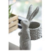 Standing Rabbit Planter or Plant Stand, Gray