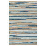 Jaipur Living - Jaipur Living Rhine Handmade Stripes Blue and Beige Area Rug 10'x14' - The hand-tufted Fragment collection features nature and mineral-inspired motifs that offer the perfect patterned intrigue to modern spaces. The Rhine rug features a linear abstract design in a serene colorway of slate blue, beige, gray, ivory, and taupe. The cut and looped pile combines with a luxe wool-viscose blend for a stunning range of texture, luster, and dimension.