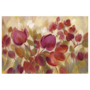 Global Gallery Silvia Vassileva Magenta Branch I Giclee Stretched Canvas Artwork 30 x 30