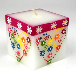 Nobunto - Hand Painted Candle, Cube, Mamako Design - Candles