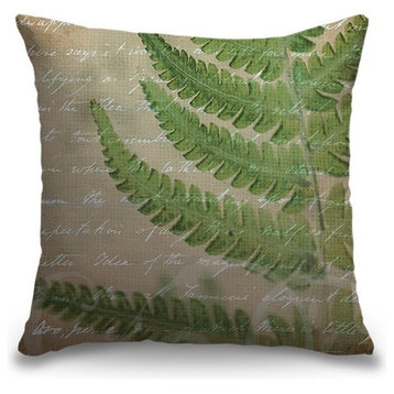 "Fern in the Countryside" Outdoor Throw Pillow 18"x18"
