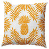 Pineapple Leaves Decorative Throw Pillow, Mango, 16"x16"