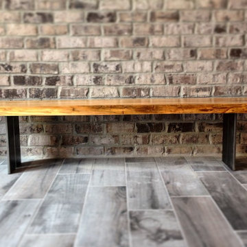 Eyelet Bench with Pecan Slab