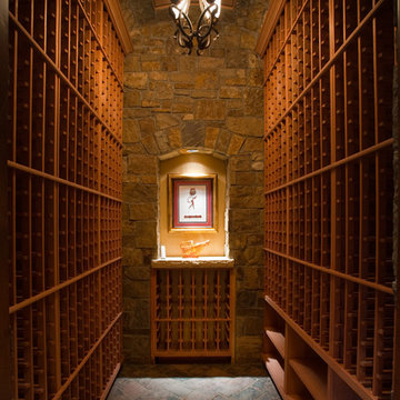Rustic Wine Cellar with Wood Wine Rack
