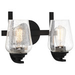 Minka Lavery - Shyloh 2-Light Bathroom Vanity Light in Coal - This 2-light bathroom vanity light comes in a coal finish. It measures 14" wide x 9" high. This light uses two standard dimmable bulbs up to 60 watts each.Damp rated: Light can be used in humid environments like bathrooms or covered outdoor areas.  This light requires 2 , 60W Watt Bulbs (Not Included) UL Certified.