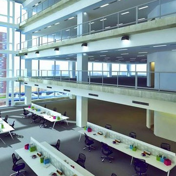3D Commercial Office Workstation 3d architectural Design View