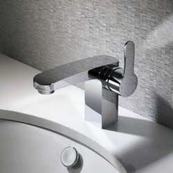 Contemporary Solid Brass Single Handle Bathroom Sink Faucet Chrome Finish T0558 - Bathroom Sink Faucets