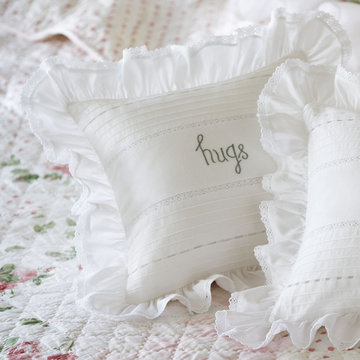 Taylor Linens Hugs Natural Embroidered Toss Pillow