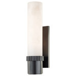 Hudson Valley Lighting - Argon 1 Light Wall Sconce, Old Bronze - Argon?s ridged candlecup contrasts its smooth alabaster diffuser, just as its rectangular backplate does its cylindrical shape. The beautiful stone makes for unique addition to any space, contributing sophistication and visual character.