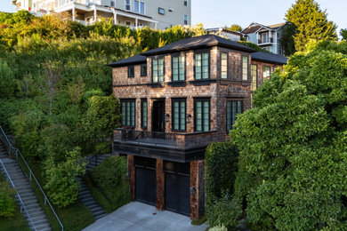 Inspiration for a transitional exterior home remodel in Seattle
